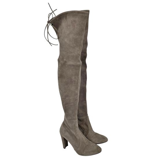 Stuart Weitzman Womens Highland High Heel Over the Knee Boot US 6 Grey Suede GUC - Picture 4 of 11